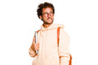 © Asier - Young caucasian student man isolated looks aside smiling, cheerful and pleasant.