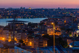 Fototapeta Londyn - Evening view of Istanbul skyline, Turkey