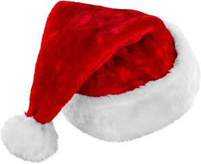Wall Mural - Santa Claus red hat isolated on white background