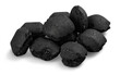 Coal, carbon nuggets isolated on white background