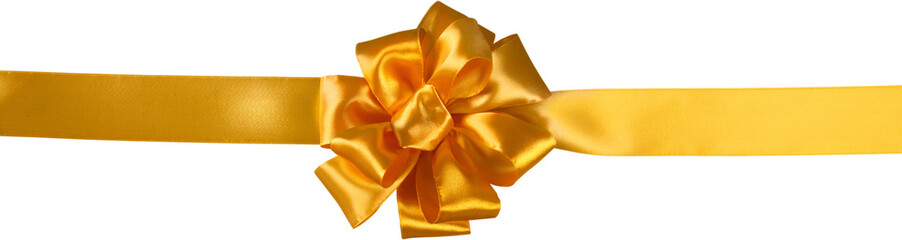 Sticker - Golden bow on white background