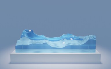 Wall Mural - abstract 3d swimming pool with fresh clean water. 3d render design swimming pool illustration.