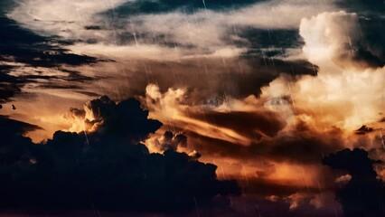 Wall Mural - mystic woman's face in the cloudy sky