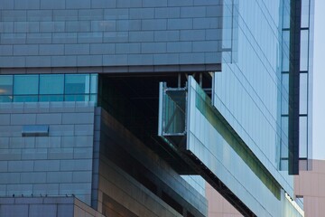 Canvas Print - Closeup shot of the architecture of a steel building