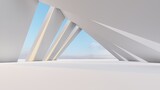 Fototapeta Do przedpokoju - Architecture background geometric arched interior 3d render