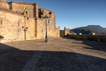 Wall Mural - Old stone parish of San Vicente Martir of Romanesque origin in the picturesque medieval town of Frias, Burgos, Spain