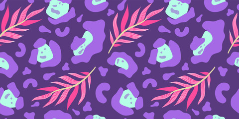  Y2k leopard seamless background. Psychedelic pink leopard print. Seamless abstract animal, skin pattern. Trendy illustration. Vector graphic illustration.