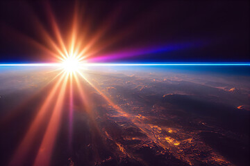 sunrise over the earth