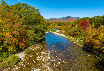 Canvas Print -  landscape of river in autumn season