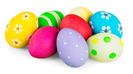 Wall Mural - Easter eggs isolated on white