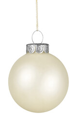 Wall Mural - white christmas ball on blurred background