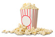 Popcorn bucket snack isolated delicious entertainement bucket of popcorn