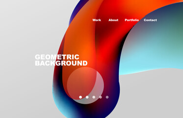 Abstract liquid background for your landing page design. Web page for website or mobile app wallpaper