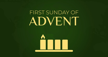 Wall Mural - Green First Sunday of Advent Background Illustration Design