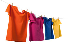 T-shirt Clothing Shirts Hanging Laundry Isolated Clean