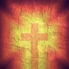 Wall Mural - Background with christian cross icon. Religion concept illustration