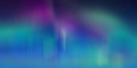 Wall Mural - polar lights, starry sky. northern landscapes. vector illustration.