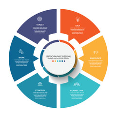 Leinwandbilder - Steps business data visualization timeline process infographic template design with icons	
