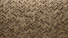 Textured, Semigloss Mosaic Tiles Arranged In The Shape Of A Wall. 3D, Natural Stone, Blocks Stacked To Create A Herringbone Block Background. 3D Render