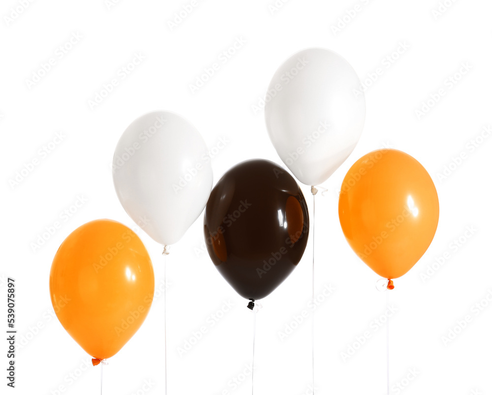 Halloween balloons on white background