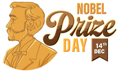 Poster - Nobel Prize Day text for banner or poster design