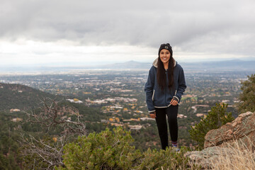 Woman hiking in Santa Fe, New Mexico