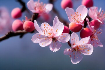 Wall Mural - Peach blossom flowers