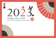 2023 New Year Card 18 Japanese Fans And 2023