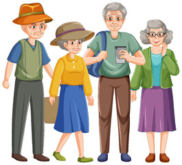 Canvas Print - Happy senior people group