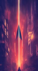 Cyberpunk metropolis, cinematic. Cover, illustration.