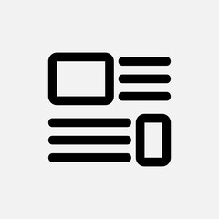 Layout icon in line style, use for website mobile app presentation