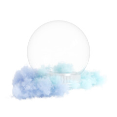 Leinwandbilder - Empty Christmas snowglobe with smoke clouds. 3d element with transparent background.
