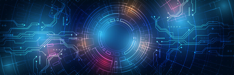 abstract background image Technology style, hi-tech, sci-fi, communication network style.