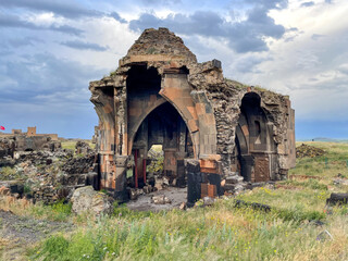 the church of arak'elots arakelots apostles the caravansaray in ani ruins, kars turkey armenian historical building