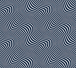 Wall Mural - Abstract lines seamless pattern with optical illusion, vector background with parallel stripes op art, lined design minimalistic wallpaper or website background.
