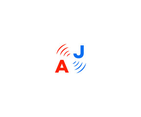 Wall Mural - Initial letters AJ, JA technology signals shape simple modern logo