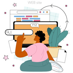 Wall Mural - programming online service or platform. idea of coding, testing