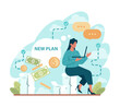 © inspiring.team - Business plan concept. Idea of business strategy. Setting a goal