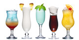 Fototapeta  - Colorful cocktails or mocktails, transparency mask included