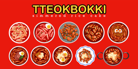 Tteokbokki vector set collection graphic design