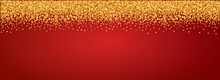 Vector Illustration Of Gold Stars Frame On Red Background	

