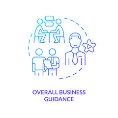 Wall Mural - overall business guidance blue gradient concept icon. experience and advice. benefit of alternative 