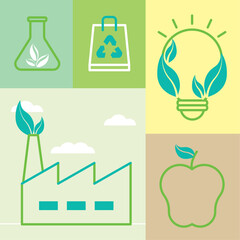 Poster - eco symbols icon collection