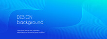 Blue Wavy Lines Abstract Vector Long Banner. Minimal Gradient Background For Facebook Cover, Header, Web Banner