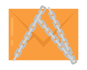 Canvas Print - locked envelope with chains