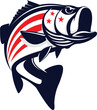 american bass fish logo. 