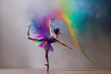 Arabesque Dancer In The Rainbow