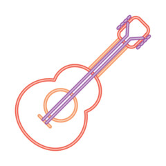 Poster - neon guitar instrument icon