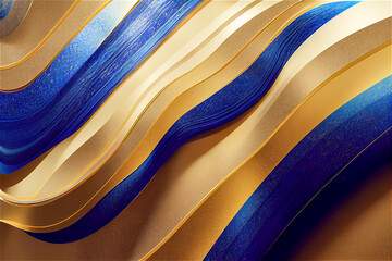 Wall Mural - Gold and blue