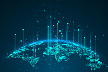 Wall Mural - abstract planet map. global network graphic concept.